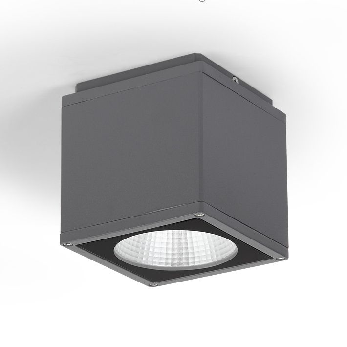 Lámpara cuadrada de montaje empotrado, lámpara tradicional de 1 luz cerca del techo para balcón