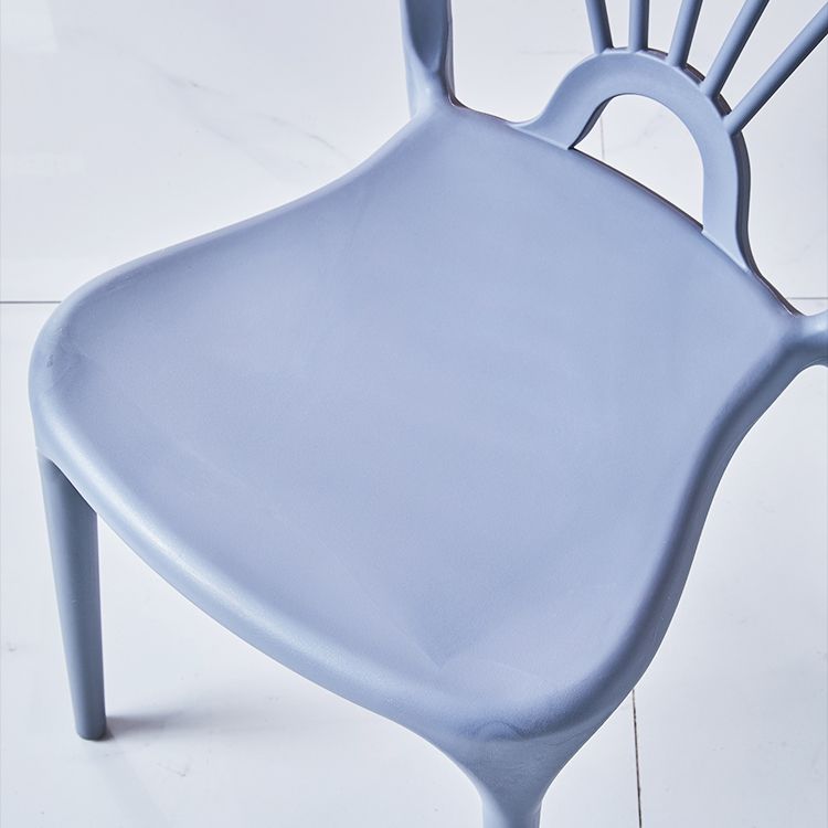 Silla lateral de plástico moderna para interiores y exteriores, silla apilable sin brazos Wishbone