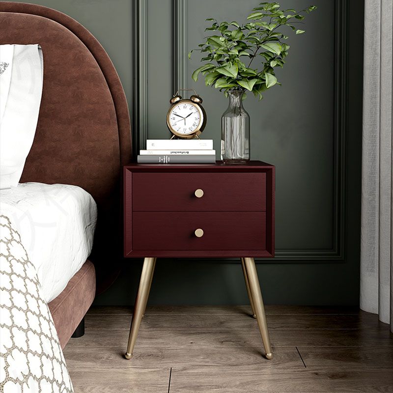 Glam Imitation Wood Nightstand Drawer Storage Legs Included Bed Nightstand