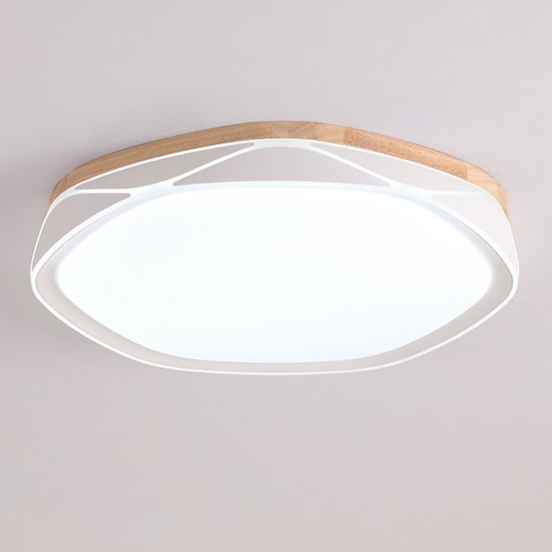 Plafonnier encastré en bois de forme géométrique, éclairage encastré moderne à 1 lumière en marron