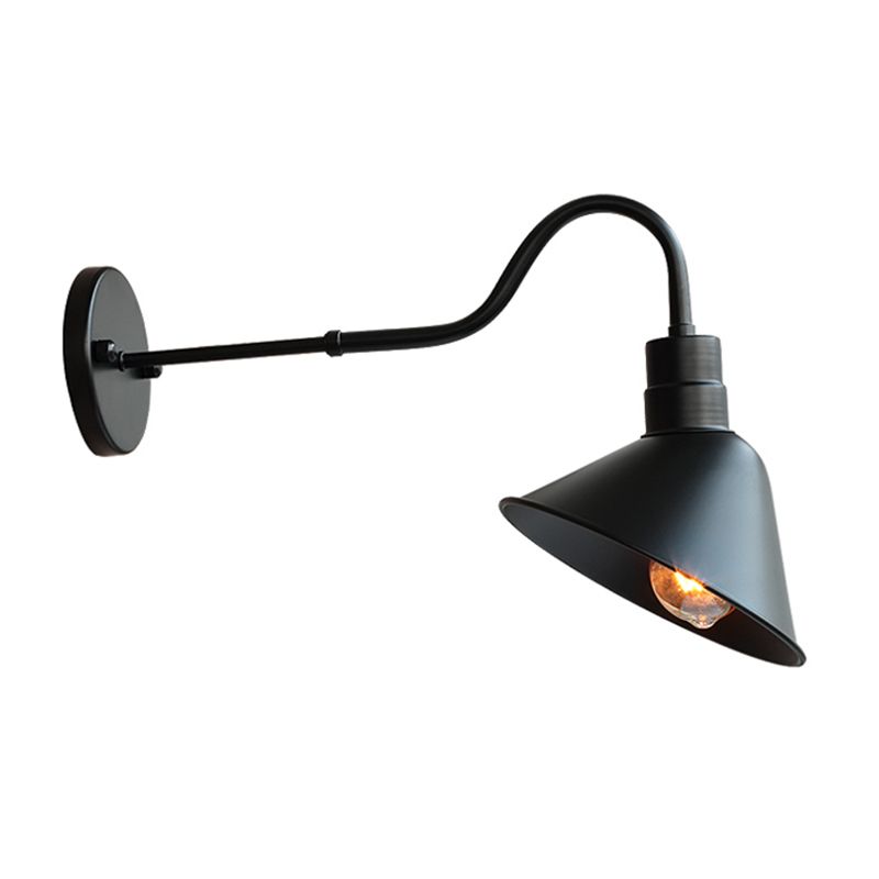 Conical Wall Light Fixture Industrial Style Metal Wall Mount Lighting