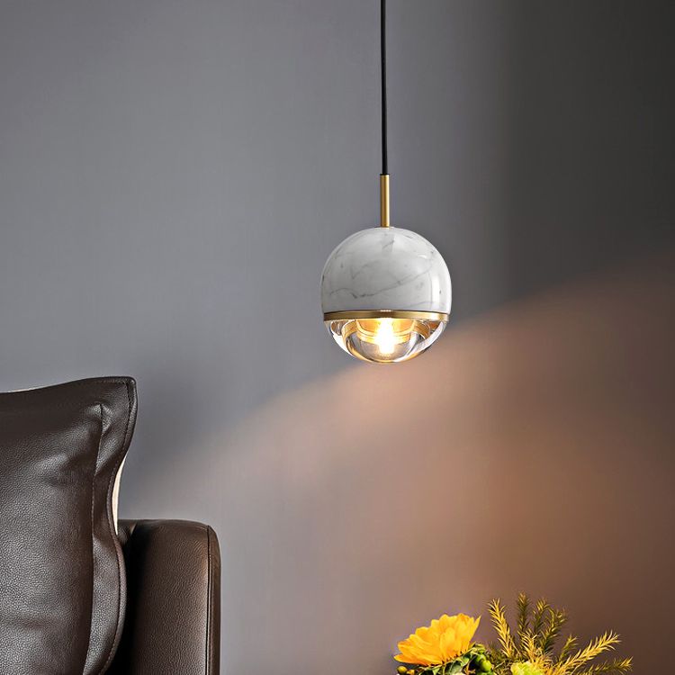 Modern Style Hanging Ceiling Light Global Suspension Pendant Light with Stone Shade
