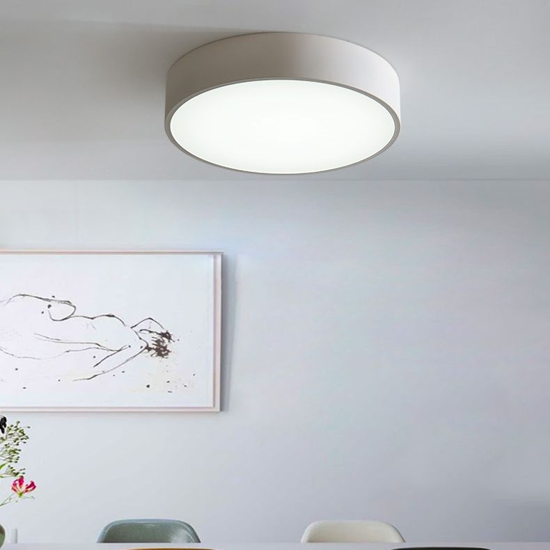 Lámpara de techo empotrada redonda Macaron con protector acrílico para sala de estar