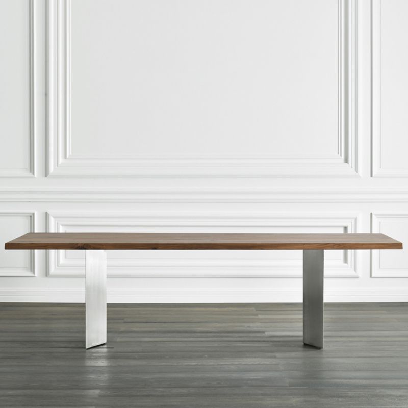 Rectangle Luxury Style Dining Table Wood Color Fixed Table with Solid Wood
