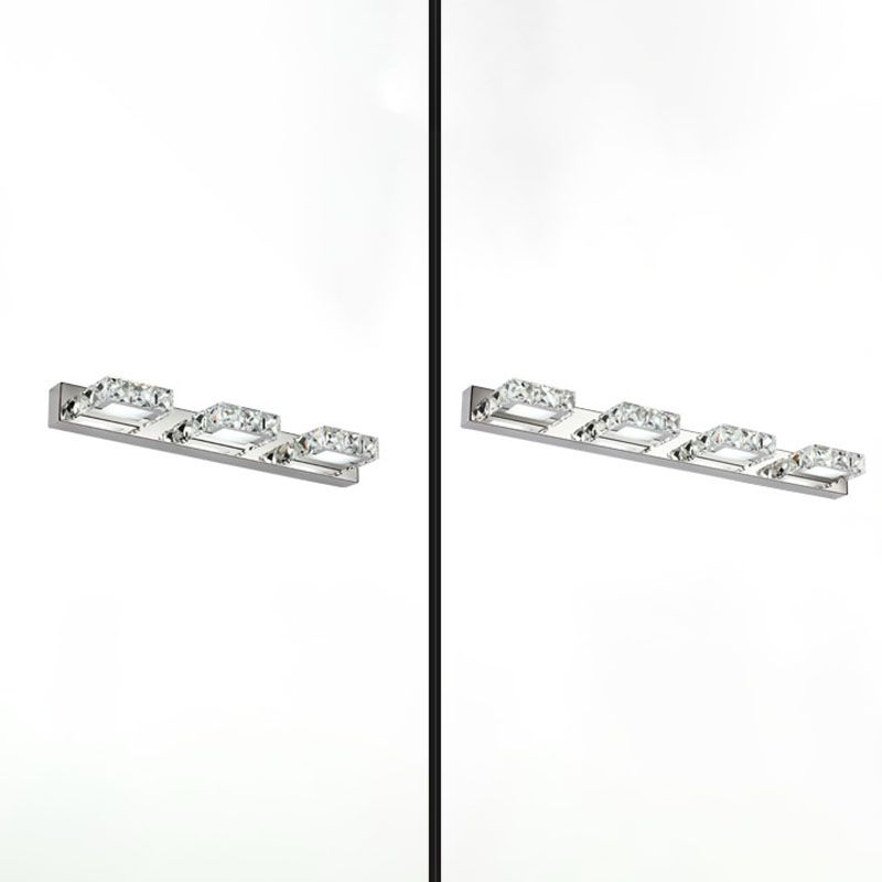 Crystal Geometric Wall Sconce Modern Multi Lights Mirror Wall Mount Light Fixture