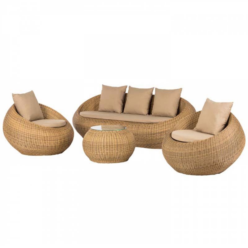 Rattan Outdoor Patio Sofa Tropical Style Simple Leisure Patio Sofa