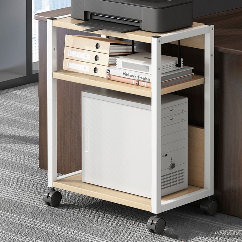 Wood and Metal Bookshelf, Multi Tiers Contemporary Bookcase for Office