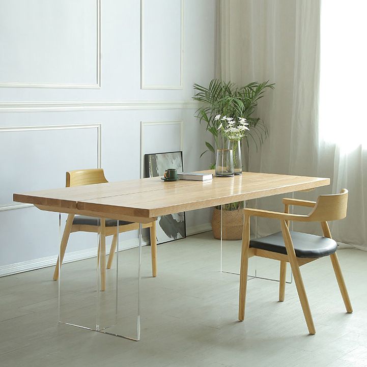 Solid Wood Dining Table Contemporary Style Rectangle Dinette Table for Home Kitchen