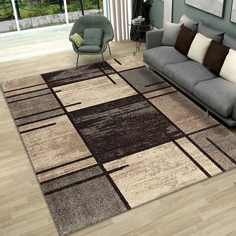 Modern Geometric Print Rug Washable Carpet Washable Polyester Indoor Rug for Living Room