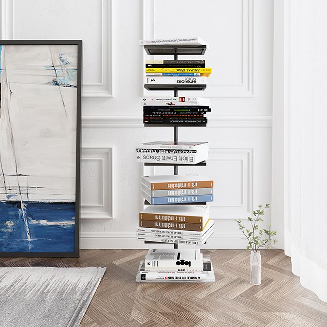 Contemporary Style Bookshelf Invisible Open Back Bookcase for Study Room and Office