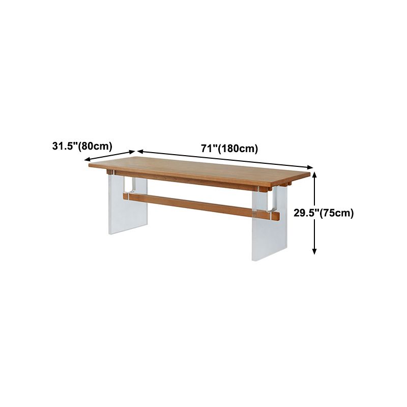 Rectangle Dining Table Brown Wood Modern Dining Table for Home