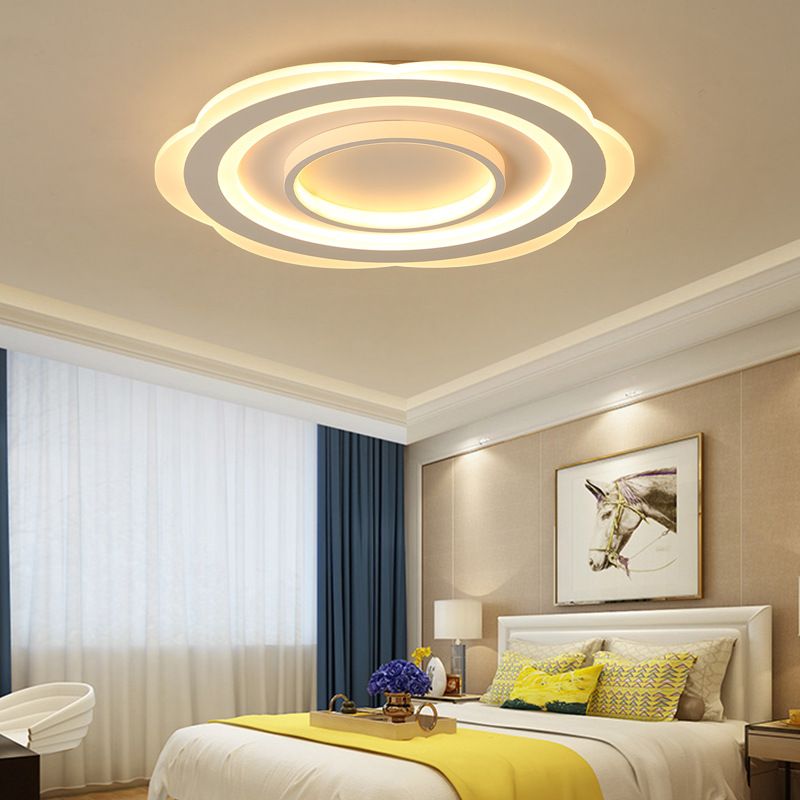 16 "/19.5" /23.5 "Bloemplafondarmatuur Moderne acryl woonkamer spoeling licht in warm/wit