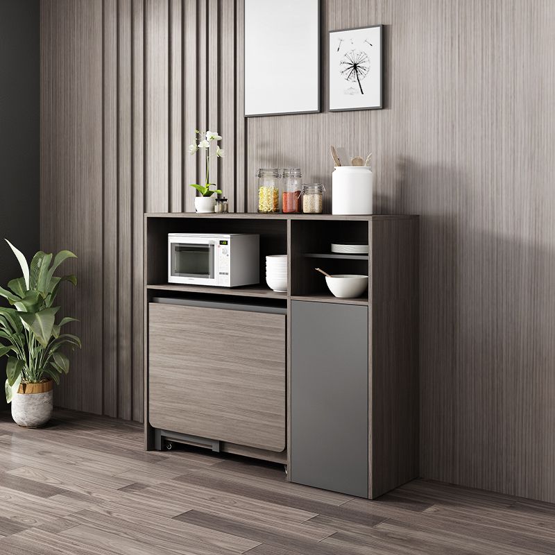 Modern Style Traditional Height Dining Set with with Drop Leaf Table and Trestle Base