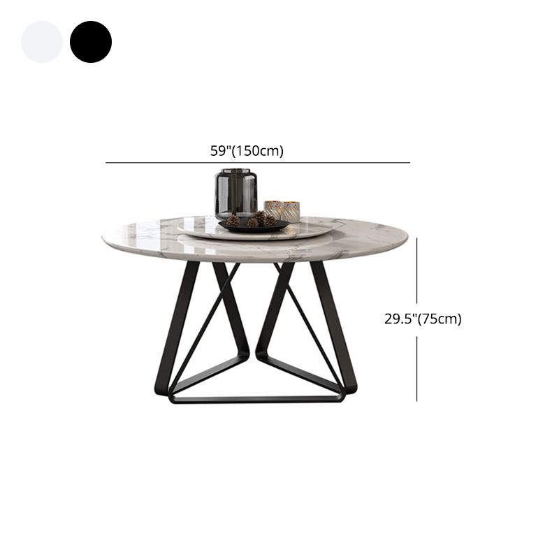 Round 1/4/5/7/9 Pieces Modern Furniture Standard Height Dining Room Table Set with 3 Legs