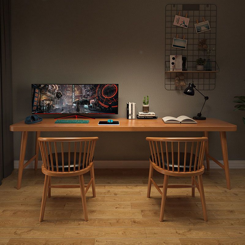 Contemporary Rectangular Office Desk Solid Wood Writing Desk for Home