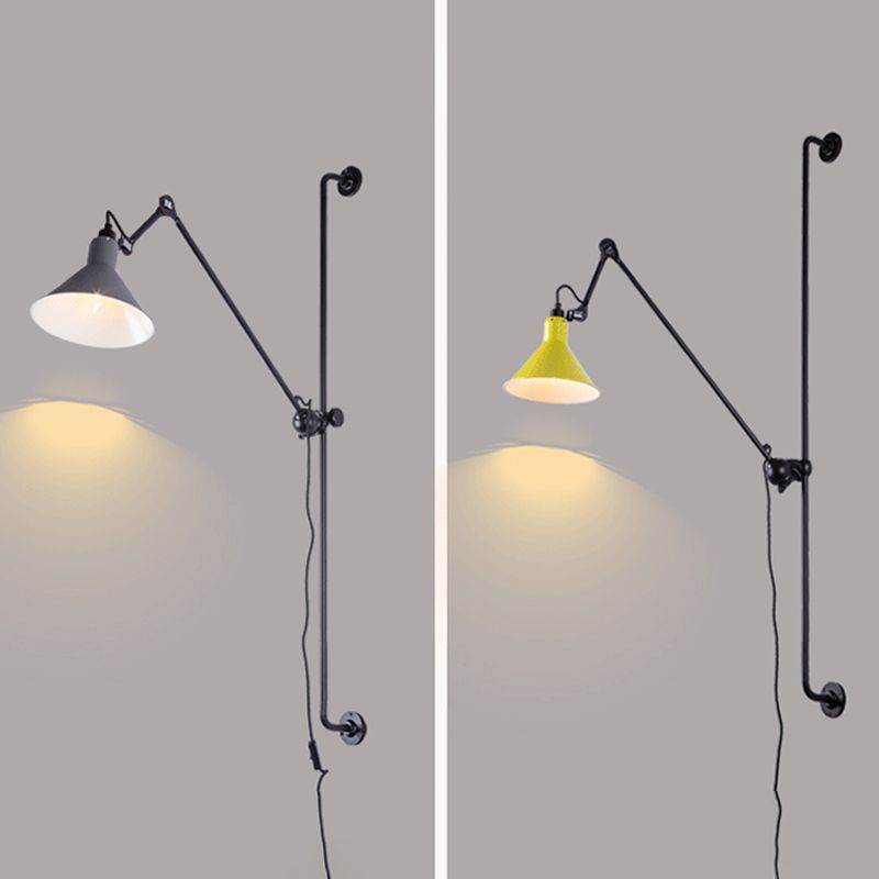 Modern Wall Sconce Linear Shape Reading Wall Light with Metal Shade for Bedroom