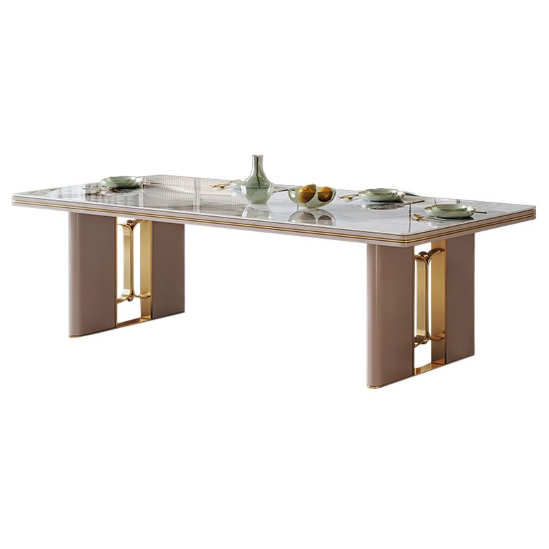 Modern 1/4/5/6/7 Pieces Dining Table Rectangle Stone Furniture in White