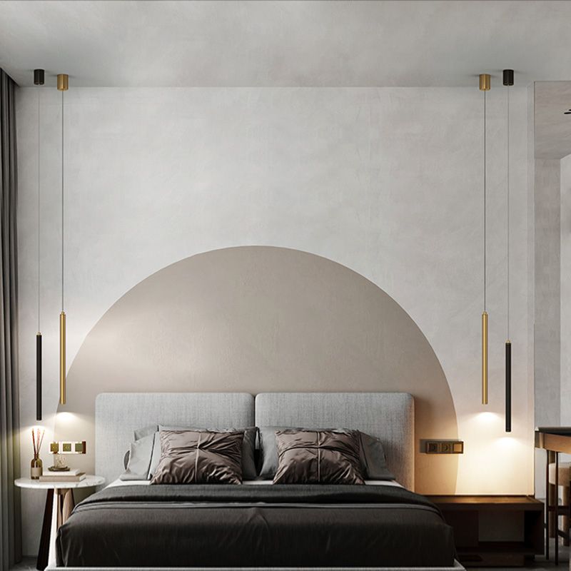 Modern Round Metal Tube 3W LED Pendant Light Long Line Lamps for Bedroom Dinning Room