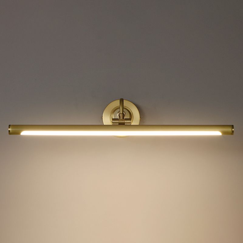 Modern Style Linear Shade Wall Sconce Metal 1 Light Sconces in Brass Finish