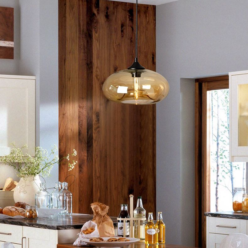Zeitgenössischer Stil schattierter Anhänger Leuchte Leuchte Glas Esszimmer Anhänger Licht Kit