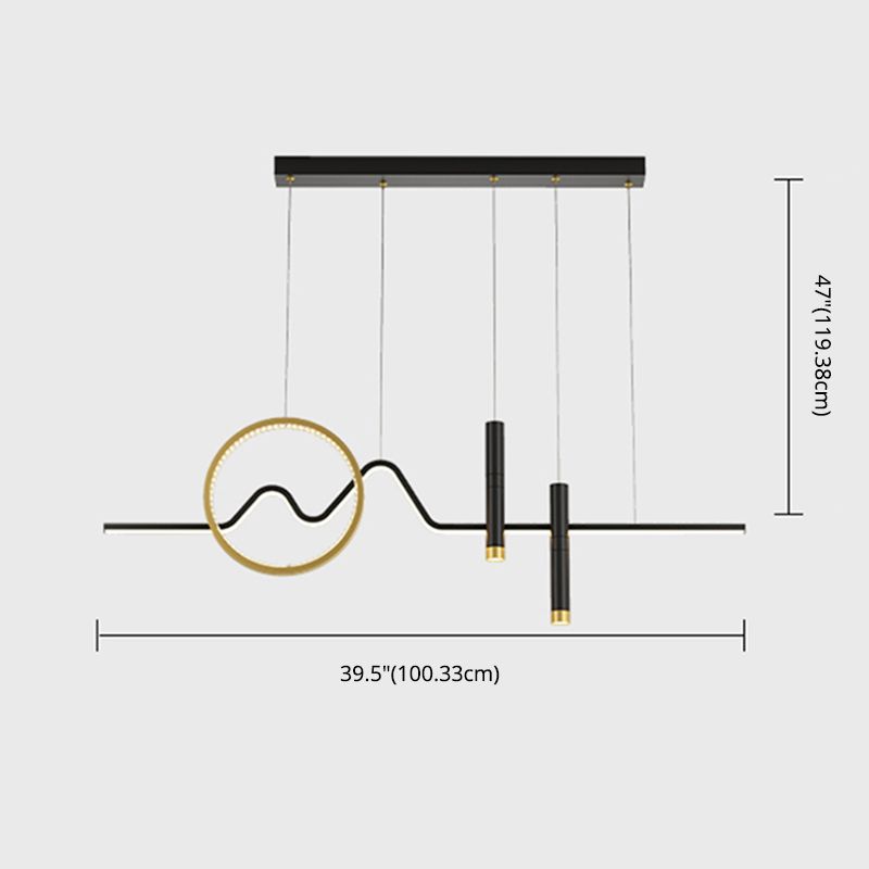 Wrought Iron LED Island Pendant Light in Modern Creative Style Acrylic Ceiling Light for Dining Room