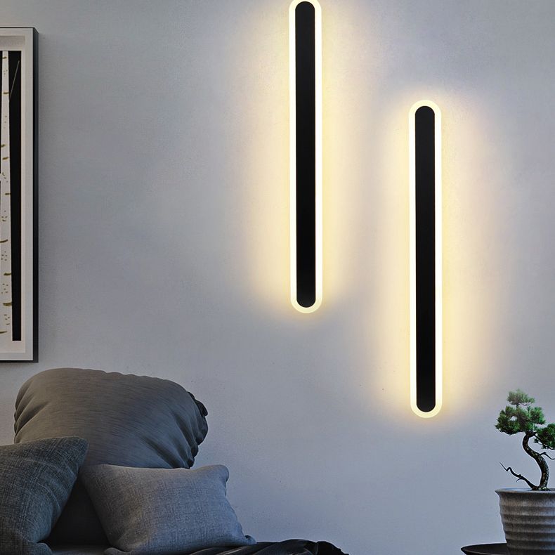 LED Line Shaped Wall Sconce Postmodern Style Acrylic Wall Mount Light Fixture