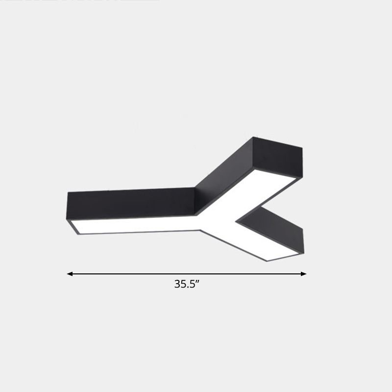 Geometric Shape Ceiling Mounted Fixture Minimalist Metal LED Flush Mount Light for Office