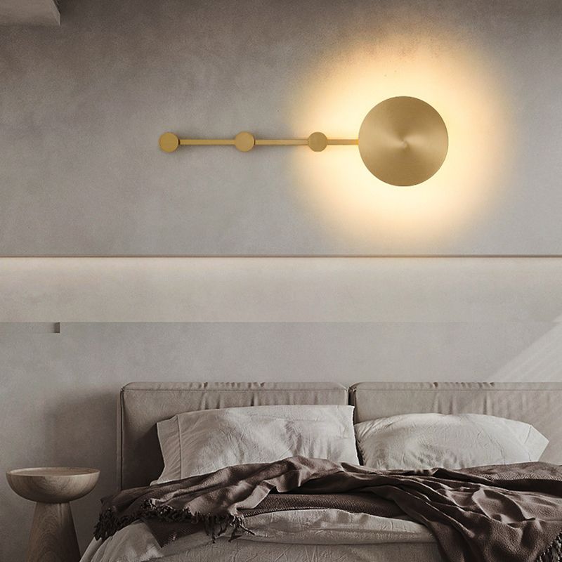 1-Light Round Sconce Light Fixture Modern Metal Wall Light for Hallway