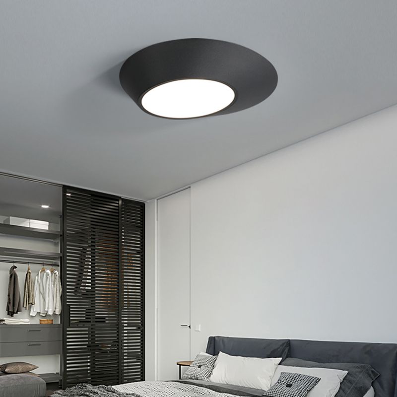 Modern Creative LED Ceiling Light Lacquered Aluminium Geometric Flush Mount with Acrylic Shade