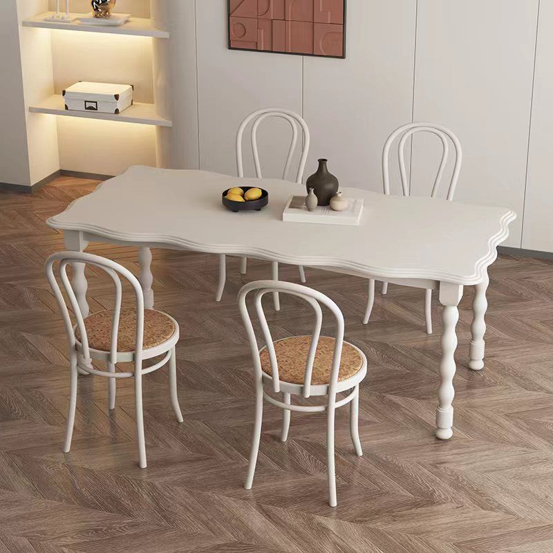 Modern Rectangle Wood Dining Table 1/2/4/5 Pieces Dining Set for Cafe