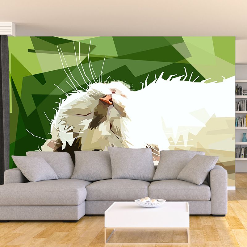 Animals Stain Resistant Mural Illustration Washable Wallpaper Sitting Room Wall Mural