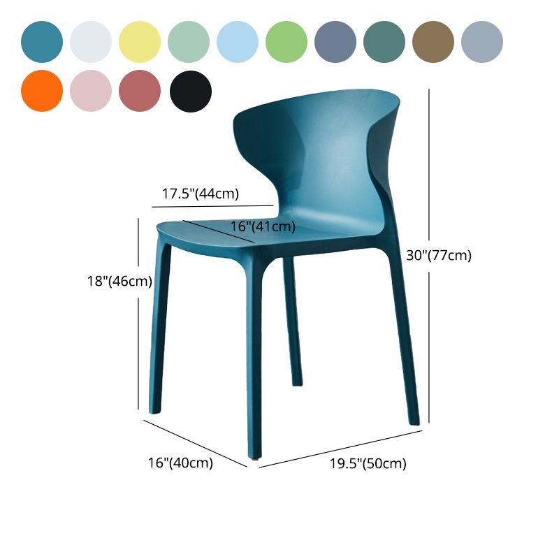 Scandinavian Plastic Side Chair Wingback Dining Kitchen Room Chair