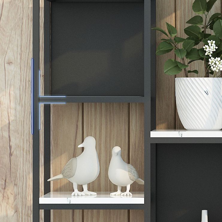 Glam Style Metal Bookshelf Open Etagere Shelf Bookcase for Home Office