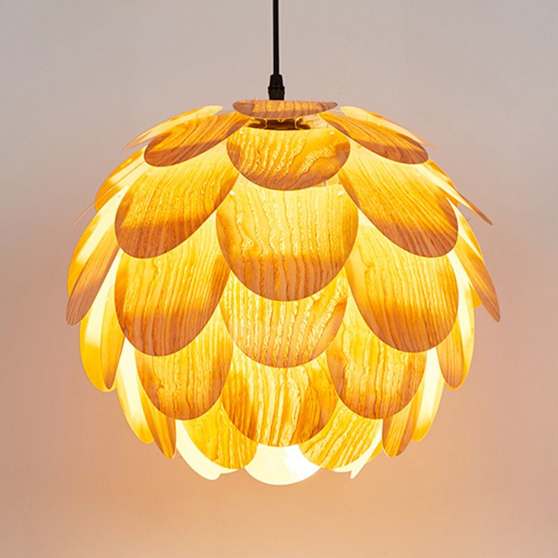 Moderner Stil Anhänger leichte Kiefernkegel Holz hängende Licht für das Restaurant