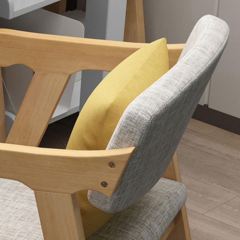 Sillón de comedor con respaldo abierto, brazo tapizado, silla de comedor individual con patas de madera