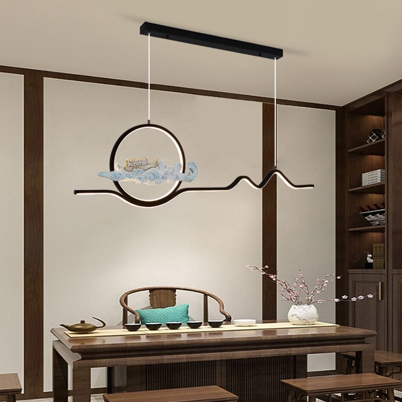 Linear Shape Island Lights Modern Style Metal 2 Light Pendant Lights