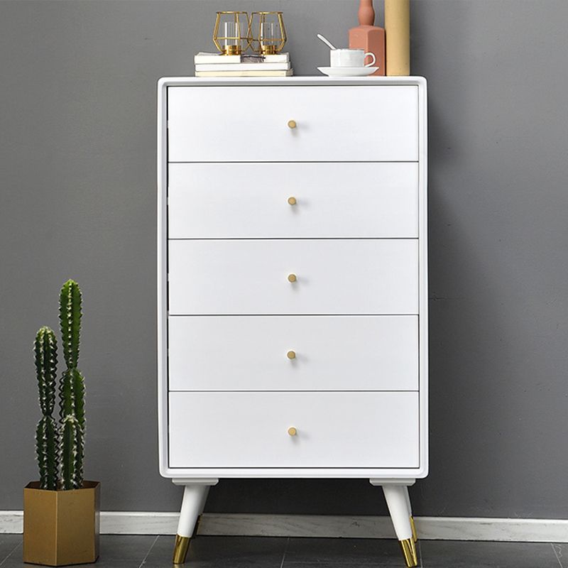 Vertical Modern Chest Bedroom Storage Chest in White and Brown