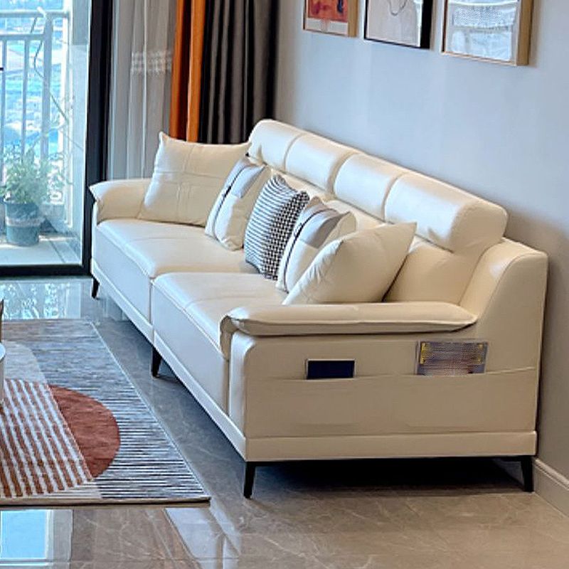 Faux Leather Pillow Top Arm Sofa/Sectional Pillowed Back Cushions for Living Room