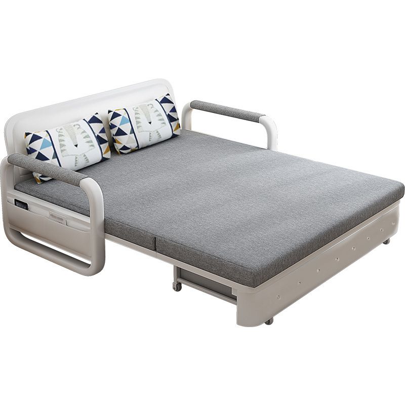 Linen 32.28" Wide Sleeper Sofa Gray Sofa Bed with Detachable Mattress