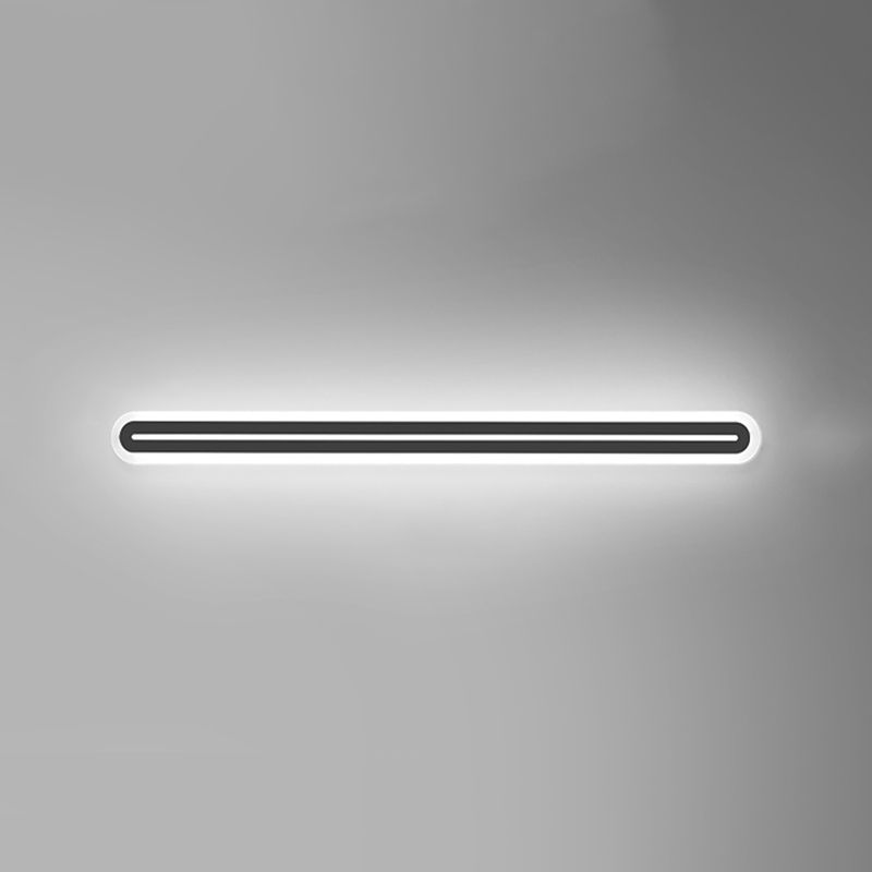 Metall lineare Form Wandlicht moderner Stil 1-Licht-Wandmontageleuchte in Schwarz