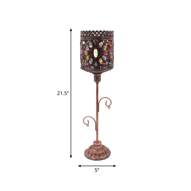 Acrylique Per perlé / étoile / cône Lumière marocaine 1 Éclairage de table de chambre à coucher légers avec dessus ouvert en cuivre