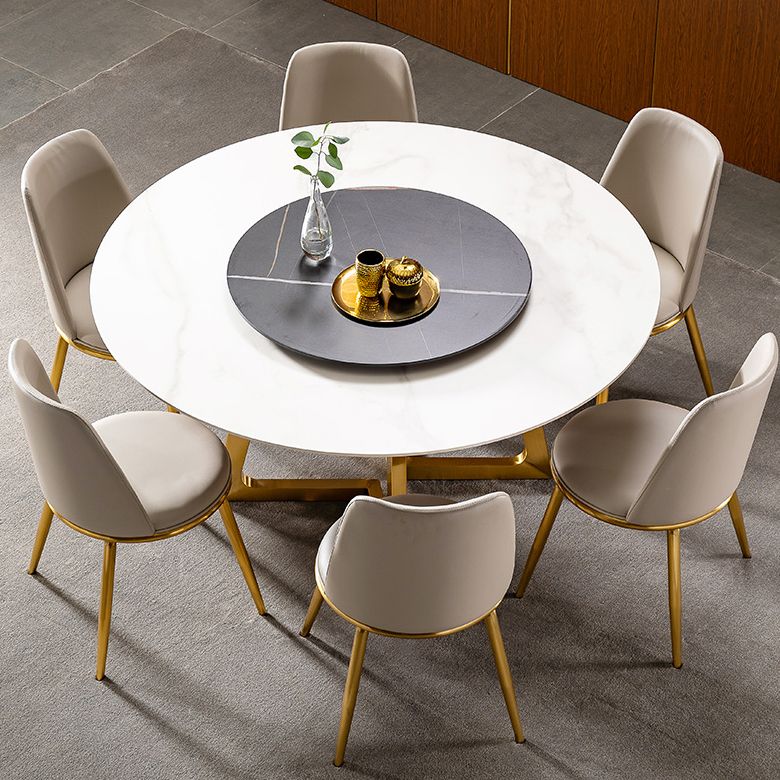 1/4/5/7 Pieces Dining Chairs Set Round Sintered Stone Dining Table Set for Home Use