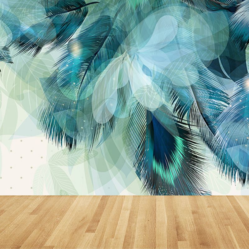 Extra Large Feather Mural Light Color Non-Woven Wall Art for Home Decor, Personalized
