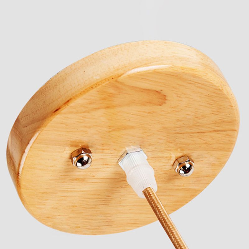 Holzrechteck hängende Lampe zeitgenössische weiße Glasschatten -Anhängerlampe für Esszimmer