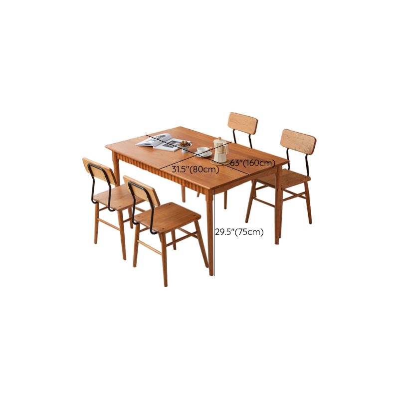 1/4/5 Pieces Dining Room Furniture Set Solid Wood Table and Bench Set