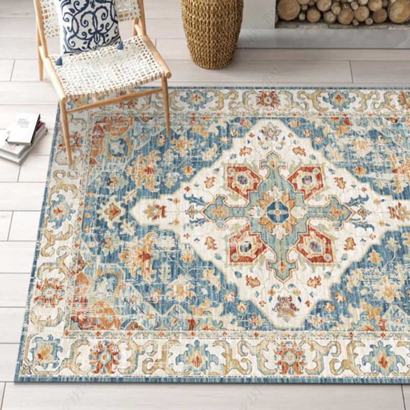 Traditioneel gebied Rug Classic Flower Print Carpet Polyester Stain resistent tapijt voor woningdecoratie