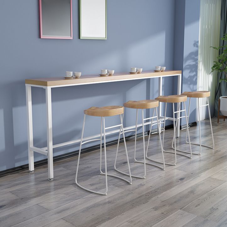 Indoor Contemporary Bar Dining Table Rectangle Solid Wood Bar Table