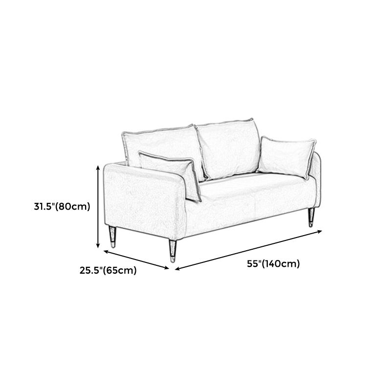 29,92 "H Faux Leder Quadratarm Arm Modernes Sofa mit 2 Kissen für Wohnzimmer, Wohnung