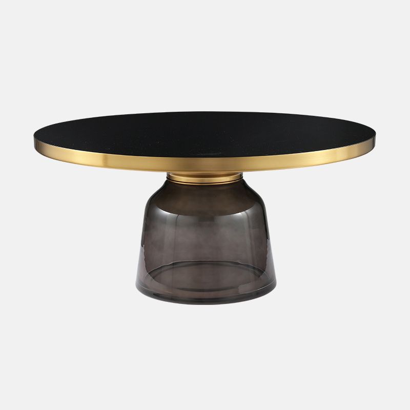13.7"/20.8" Tall Modern Glass Pedestal Round Table Top Coffee Table