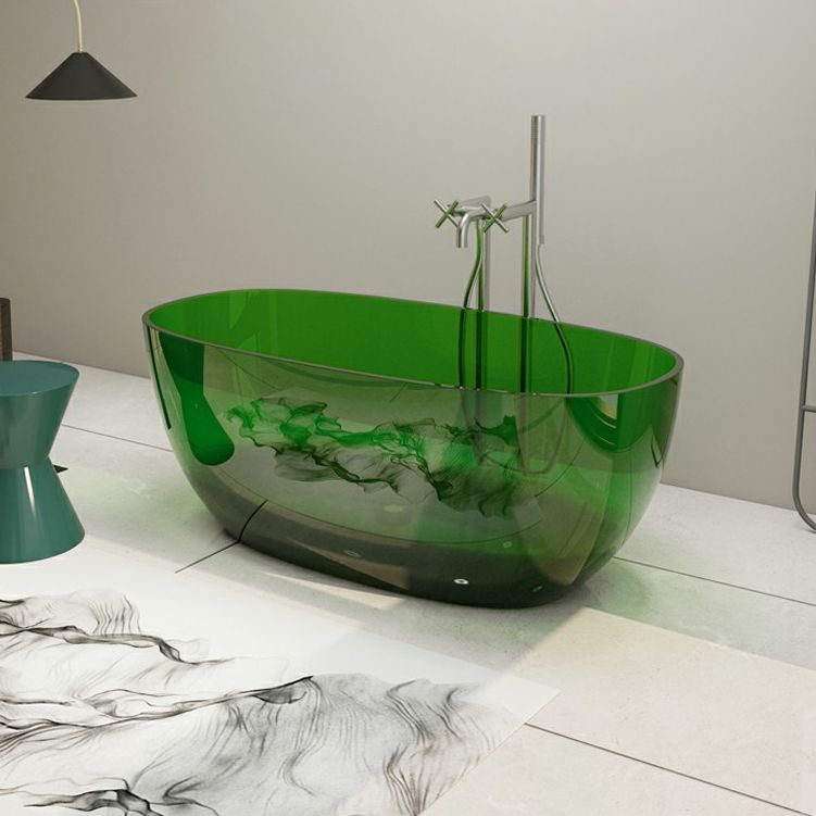 Modern Freestanding Roll Top Bathtub Soaking Oval Bath for Bathroom